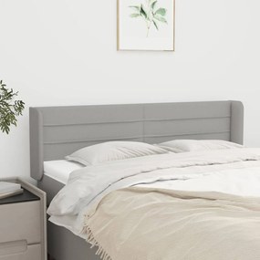 vidaXL Tăblie de pat cu aripioare gri deschis 147x16x78/88 cm textil