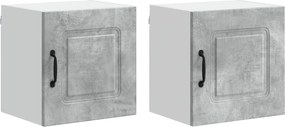vidaXL Dulap de bucătărie Kalmar 2 pcs Gri din beton 40 x 31 x 40 cm