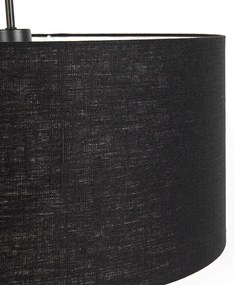 Lampă modernă cu pandantiv neagră cu abajur negru 50 cm - Combi 1