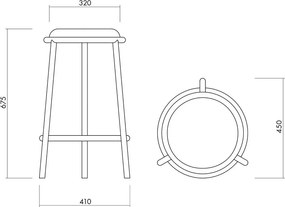 Scaun de bar albastru din metal (înălțime șezut 68 cm) Hogo – noo.ma