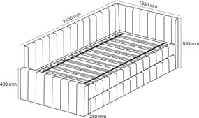 Reducere Pat tapițat COMFINO VELVET cu pat suplimentar 120x200 cm roz clasa a II-a