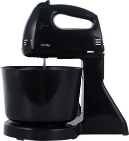 Mixer cu bol Floria ZLN7574 Negru, 7 viteze, Bol plastic 2 Litri, Putere 150W, Negru