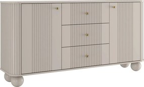 Comodă cu sertare Vesper 160 cm - cașmir / mânere aurii / picioare sferice