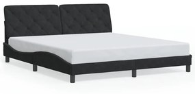 3213869 vidaXL Cadru de pat cu lumini LED, negru, 180x200 cm, catifea