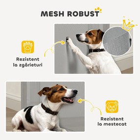 PawHut Poartă Extensibilă pentru Câini până la 115 cm, Alb și Gri | Aosom Romania