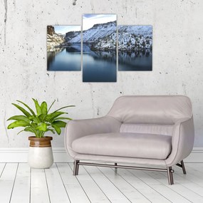 Tablou - peisaj de iarnă cu lac (90x60 cm)