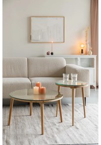 Măsuță de cafea în culoare naturală rotundă din sticlă ø 70 cm Haru – White Label