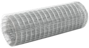 vidaXL Plasă de sârmă găini, argintiu, 10 x 0,5 m, oțel galvanizat