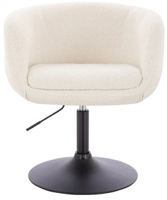 HR333N Scaun Boucle Crem cu Bază Neagră