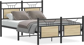 vidaXL Cadru pat fără saltea stejar sonoma 120x190 cm, lemn prelucrat
