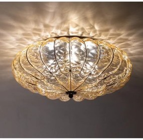 Plafonieră SIRU SOLE 3xE14/40W/230V d. 31 cm bej/crom sticlă venețiană