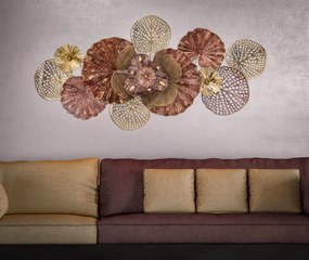 Decoratiune de perete multicolora din metal, 118x10x58 cm, Flowers Mauro Ferretti