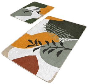 Covorașe de baie verde 2 buc. din catifea 60x100 cm Illustrated Autumn – Mila Home