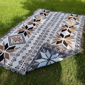 Pătură de picnic în stil BOHO cu motiv aztec 130 x 180 cm