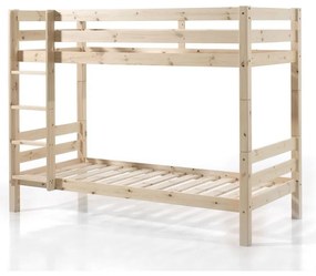 Pat pentru copii în culoare naturală supraetajat 90x200 cm Pino – Vipack