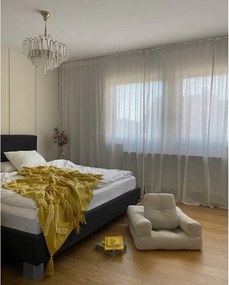 Fotoliu extensibil pentru copii cu taburet Karup Design Mini Cube Dark Grey