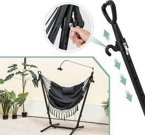 Scaun suspendat cu înălțime reglabilă și suport pentru telefon