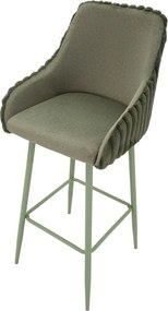 Scaune de bar verzi cu cotiere 2 buc. tapițate (înălțime șezut 78 cm) Alaska – Mauro Ferretti