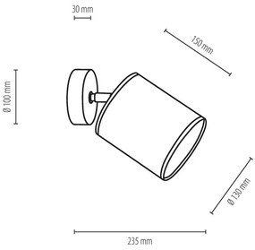 Spot-Light 56744174 - Aplică de perete cu spot APRILLIA 1xE27/25W/230V, stejar alb