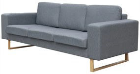 vidaXL Canapea cu 3 locuri, gri deschis, material textil