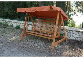 Balansoar de grădină maro din lemn Luisa – Rojaplast