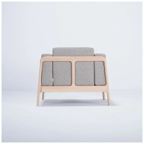 Fotoliu din lemn de stejar Gazzda Fawn, gri