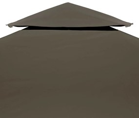 Copertina rezerva acoperis pavilion, 2 niveluri, gri taupe, 3x3 m, 310 g/m²