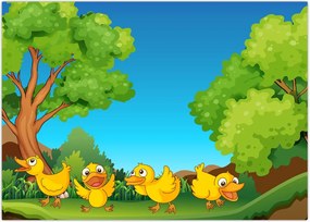 Tablou - Bobobci de rață vesele (70x50 cm)