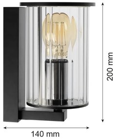 Aplică de exterior Argon 8748 NORFOLK 1xE27/15W/230V IP44 negru