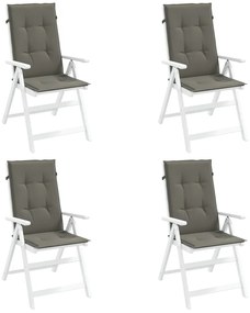 vidaXL Perne scaun cu spătar înalt 4 buc. melanj gri 120x50x4cm textil