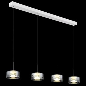 Globo 16024-4WR - Lustra suspendată pe cablu BELINDA LED/24W/230V alb/fumuriu