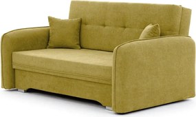 Canapea galbenă extensibilă/cu spațiu de depozitare cu tapițerie din chenille 155 cm Laine – ELTAP