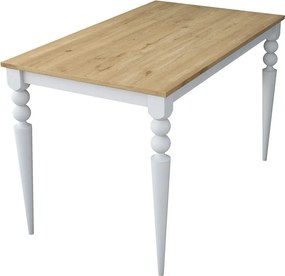 Masa JA104 - 2598, stejar/alb, PAL melaminat, 120x70x74 cm