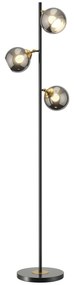 HOMCOM Lampă de Podea cu 3 Abajururi, Lampă pentru Camera de Zi cu Abajur Glob din Sticlă(Becul nu este inclus), Φ36x162 cm, Gri | Aosom Romania