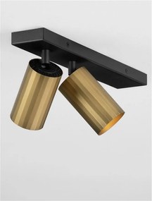 Plafoniera cu 2 spoturi GU10 ZELOS negru/ auriu