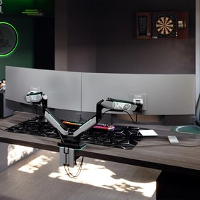 Suport dublu pentru monitoare de 49 de inchi, gri-negru RGB X-Arm Dual