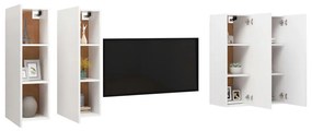 Dulapuri TV, 4 buc., alb, 30,5x30x90 cm, PAL 4, Alb, 30.5 x 30 x 90 cm