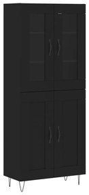 3198370 vidaXL Dulap înalt, negru, 69,5x34x180 cm, lemn compozit