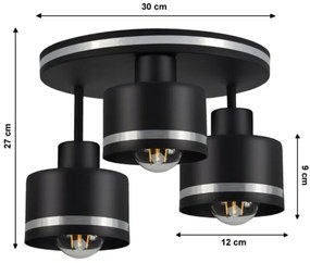 Lustră aplicată BODO SILVER 3xE27/60W/230V