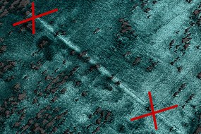 Covor DE LUXE modern 2083 ornament vintage - structural verde / gri - SECUNDAR-COTATI PRODUSUL