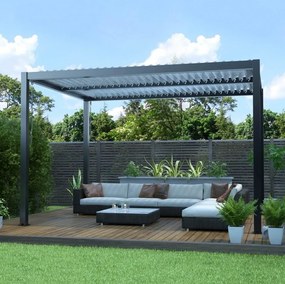 Pergolă bioclimatică din aluminiu cu lamele 3 x 3 M