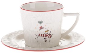 Ceașcă albă din porțelan 110 ml cu model de Crăciun Snowman – Dakls
