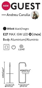 Lampadar minimalist design multifunctional GUEST Black 01046