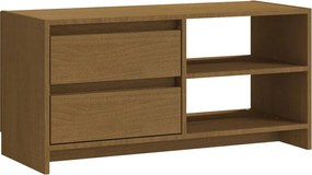 vidaXL Comodă TV, maro miere, 80x31x39 cm, lemn masiv de pin