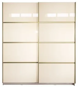 Gold Dulap 1800 Crem cu usi MDF Lucios + 2 Comode