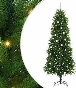 vidaXL Brad de Crăciun cu 300 LED cu suport Verde 240 cm PE