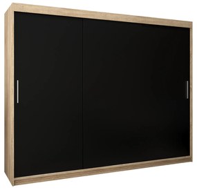 Dulap de haine 250 cm Toki (stejar sonoma + negru mat). 1064871