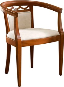 Scaun lemn masiv nuc Bologna -Crem, 55 × 52 × 74 cm