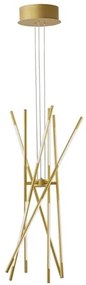 Lustra LED design modern cu brate reglabile si telecomanda RACCIO auriu