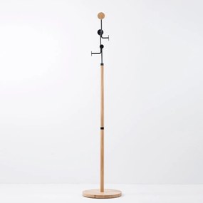 Cuier din lemn masiv de stejar cu detalii negre Gazzda Hook